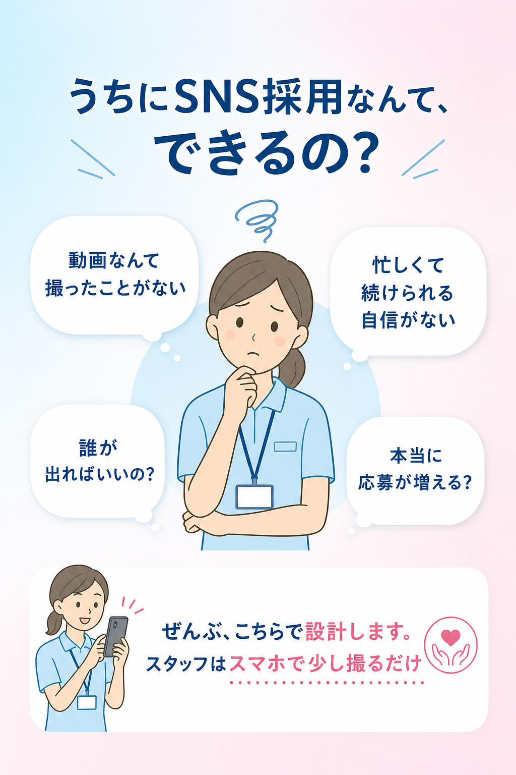 うちにSNS採用なんてできるの？という不安。ぜんぶこちらで設計します